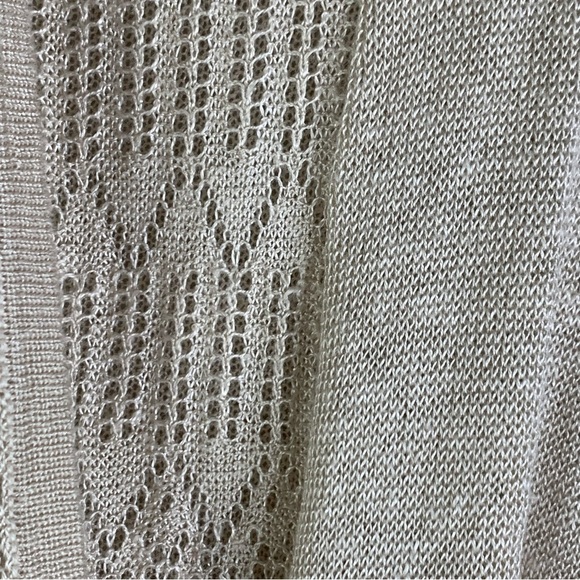 Jones of New York Petite Cropped Oatmeal Color with Lace Like a Scarf Size SP - Picture 7 of 7